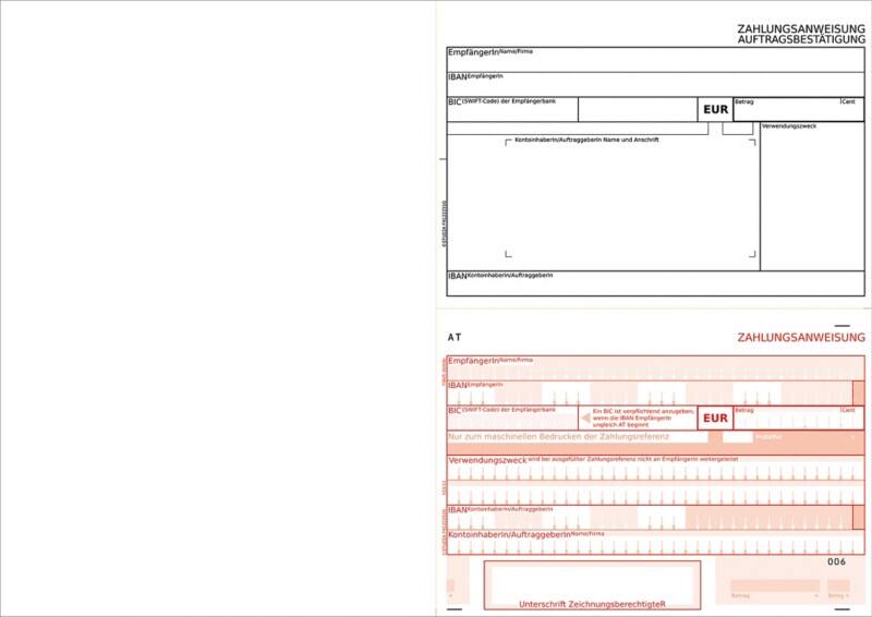 OMEGA SEPA-Zahlunganweisung DIN A4 Perforiert 1 Stück à 1000 Blatt