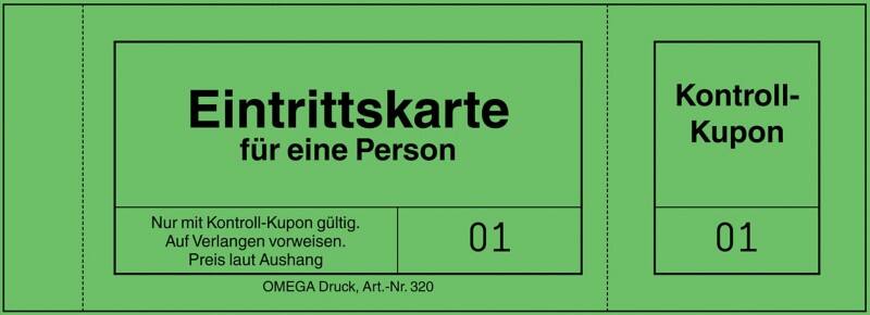 OMEGA Eintrittskarten Spezial Perforiert 10 Stück à 100 Blatt