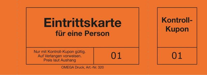 OMEGA Eintrittskarten Spezial Perforiert 10 Stück à 100 Blatt
