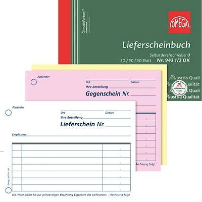 OMEGA Lieferscheinbuch 14,8 x 1,2 x 10,5 cm Weiß 10 Stück