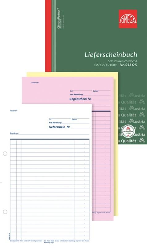 OMEGA Lieferscheinbuch 21 x 1,2 x 29,7 cm Weiß 5 Stück