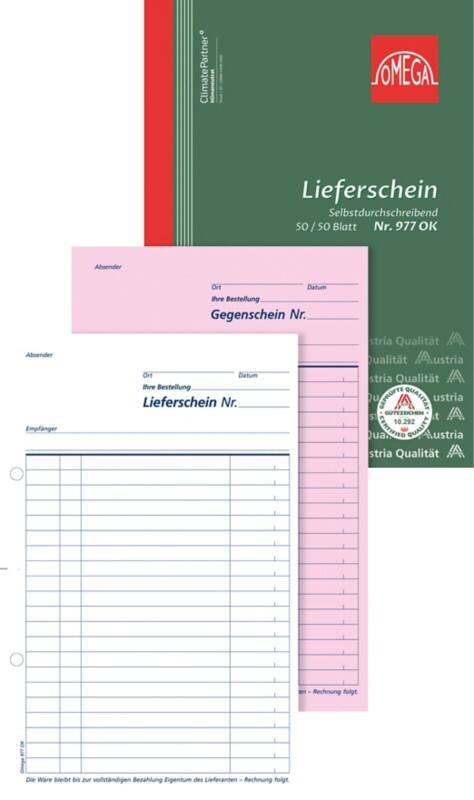 OMEGA Lieferscheinbuch 14,8 x 0,9 x 21 cm Weiß 5 Stück