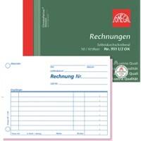 OMEGA Rechnungsbuch Weiß Liniert Perforiert DIN A6 14,8 x 0,9 x 10,5 cm 10 Stück à 2x50 Blatt