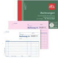 OMEGA Rechnungsbuch Weiß Liniert Perforiert DIN A6 14,8 x 0,9 x 10,5 cm 10 Stück à 2x50 Blatt