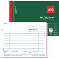 OMEGA Rechnungsbuch Weiß Liniert Perforiert DIN A5 21 x 0,9 x 14,8 cm 5 Stück à 2x50 Blatt