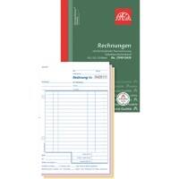 OMEGA Rechnungsbuch Weiß Liniert Perforiert DIN A5 14,8 x 1,2 x 21 cm 5 Stück à 3x50 Blatt