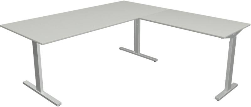 Kerkmann Form 2 Eckschreibtisch Hellgrau T-Fuß 1.800 (B) x 1.800 (T) x 820 (H) mm