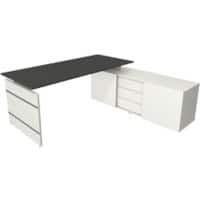 Kerkmann Schreibtisch Form 4 L-Förmig Weiß 1950 x 1770 x 740 mm