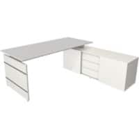 Kerkmann Schreibtisch Form 4 L-Förmig Weiß 1950 x 1770 x 740 mm