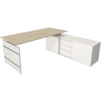 Kerkmann Schreibtisch Form 4 L-Förmig Weiß 1950 x 1770 x 740 mm