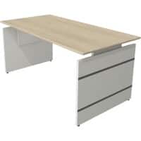 Kerkmann Sitz-Stehschreibtisch Form 4 Rechteckig Höhenverstellbar Weiß 1600 x 800 x 760 mm