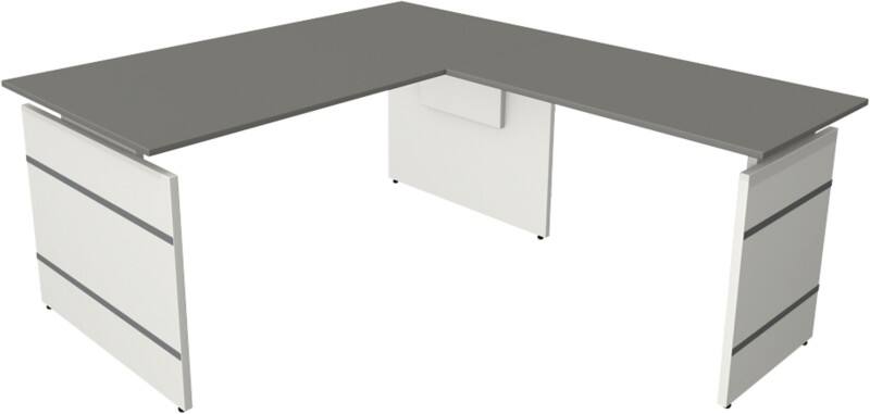 Kerkmann Form 4 Schreibtisch L-förmig Graphit Wange 1.600 (B) x 1.800 (T) x 760 (H) mm