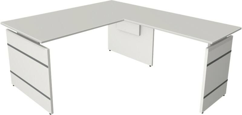 Kerkmann Form 4 Schreibtisch L-förmig Hellgrau Wange 1.600 (B) x 1.800 (T) x 760 (H) mm