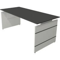 Kerkmann Sitz-Stehschreibtisch Form 4 Rechteckig Höhenverstellbar Weiß 1800 x 800 x 760 mm
