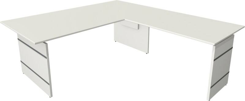 Kerkmann Form 4 Eckschreibtisch L-förmig Weiß Wange 2.000 (B) x 2.200 (T) x 760 (H) mm