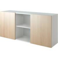 Hammerbacher Schiebetürenschrank Spanplatte 1 Fachboden 1.600 x 420 x 748 mm Braun, Weiß