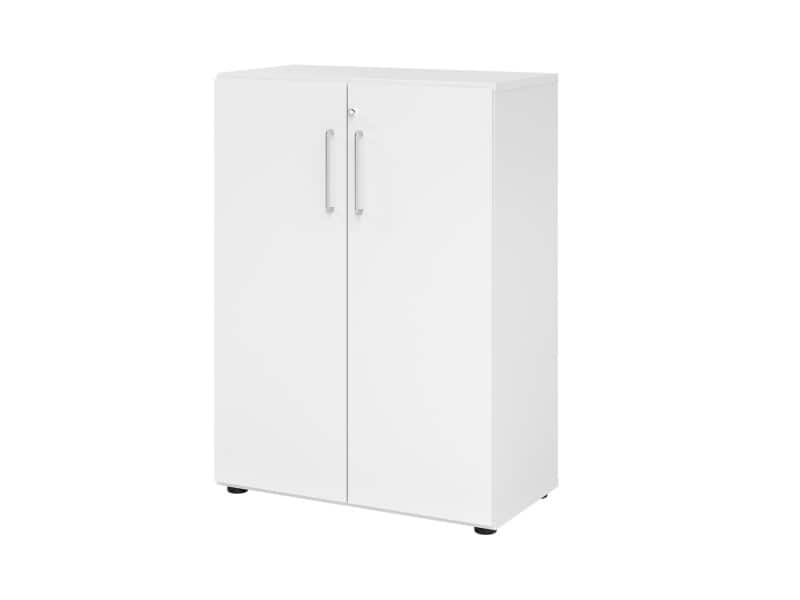 Hammerbacher Schrank Spanplatte 2 Fachböden abschließbar  Weiß