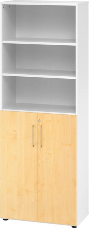 Hammerbacher Spanplatte Schrank 5 Fachböden  Weiß Ahorn