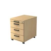 Hammerbacher Rollcontainer 4 Schübe abschließbar 428 x 580 x 590 mm Ahorn