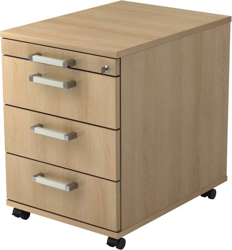 Hammerbacher Rollcontainer VAC30/E/E/CE Eiche 428 x 580 x 590 mm