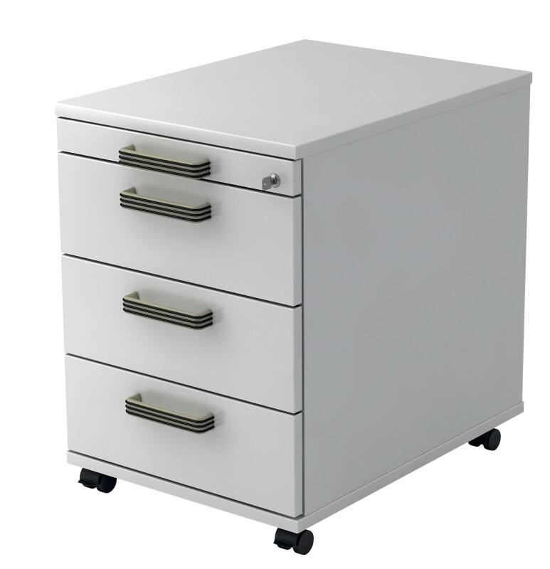 Hammerbacher Rollcontainer 4 Schübe abschließbar 428 x 580 x 590 mm