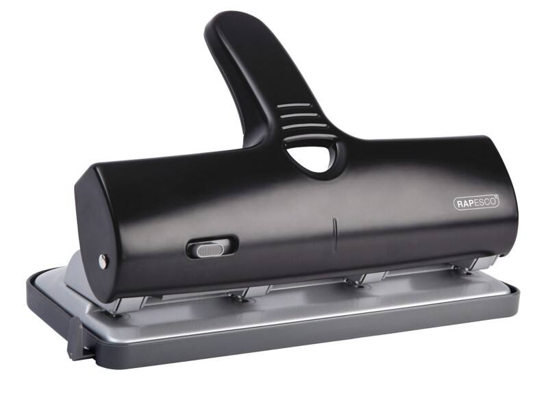 Rapesco Heavy Duty 4 Löcher Locher Aluminium 40 Blatt ALU 40 Schwarz;Silber