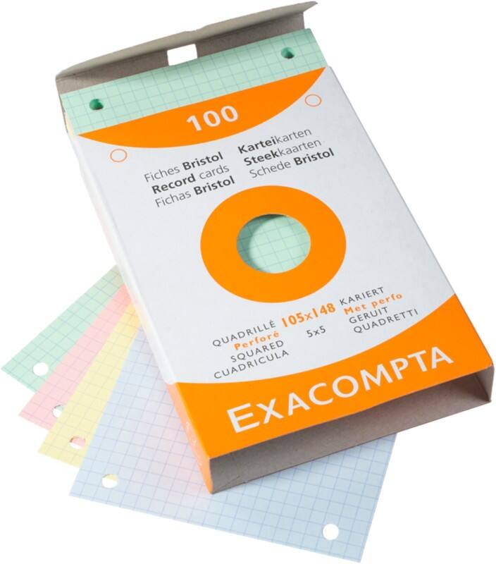 Exacompta Karteikarten 13659E A6 Farbig Sortiert 10,7 x 15 x 2,5 cm 10 Stück