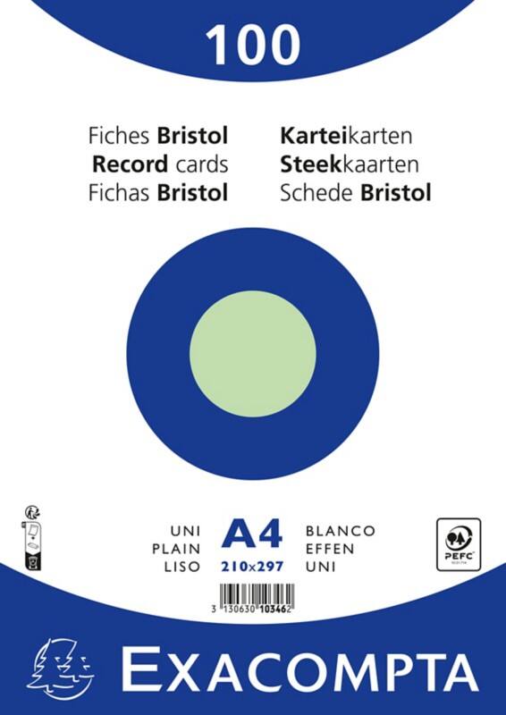 Exacompta Karteikarten 10346E A4 Grün 21 x 29,7 x 2,3 cm 10 Stück