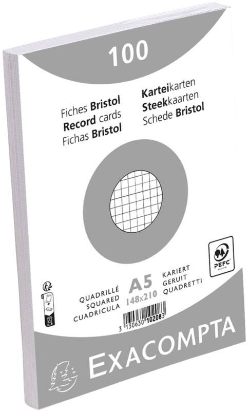 Exacompta Karteikarten 10208E A5 Weiß 15 x 21,2 x 2,5 cm 10 Stück