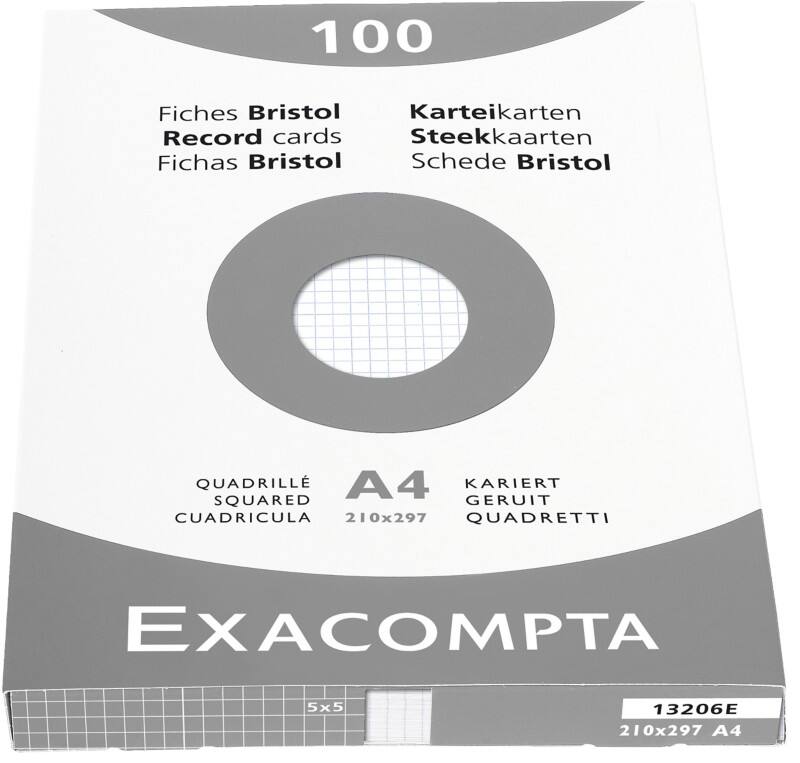Exacompta Karteikarten 13206E A4 Weiß 21,3 x 30 x 2,5 cm 10 Stück