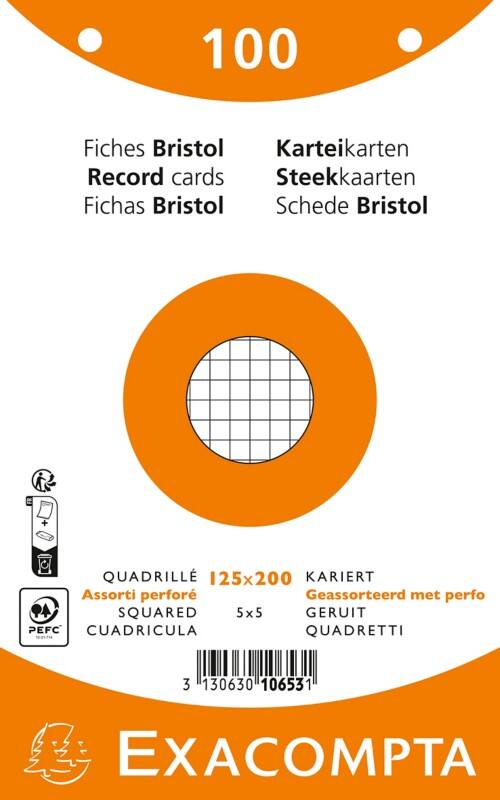 Exacompta Karteikarten 10653E 125 x 200 mm Farbig Sortiert 12,7 x 20,3 x 2,5 cm 12 Stück