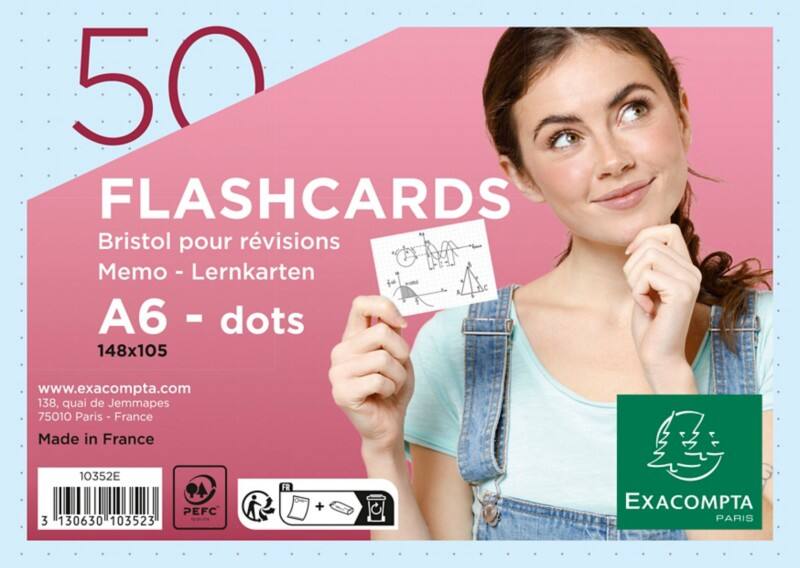 Exacompta Karteikarten 10352E A6 Blau 10,5 x 14,8 x 1,3 cm 19 Stück