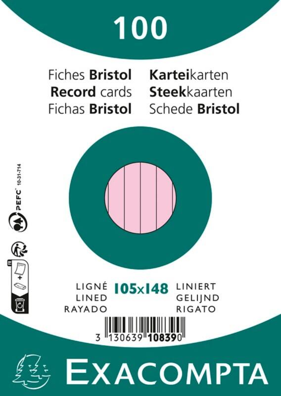 Exacompta Karteikarten 10839SE A6 Rosa 10,7 x 15 x 2,5 cm 20 Stück