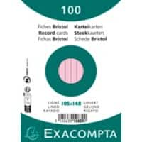 Exacompta Karteikarten 10839SE A6 Rosa 10,7 x 15 x 2,5 cm 20 Stück