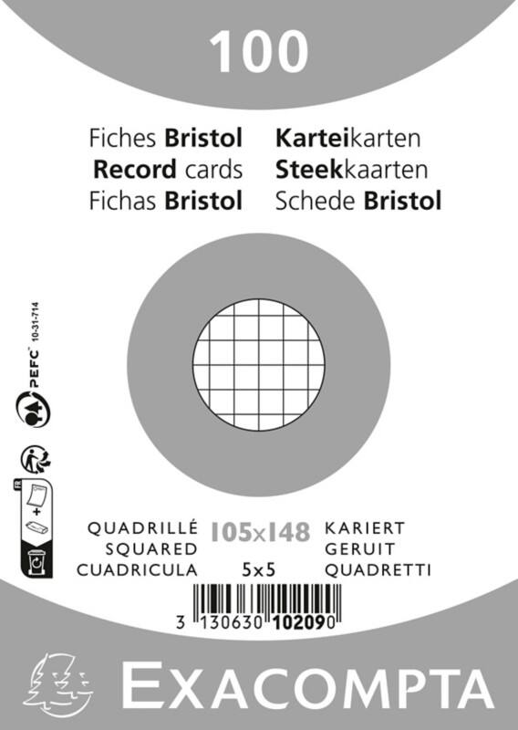Exacompta Karteikarten 10209E A6 Weiß 10,7 x 15 x 2,5 cm 20 Stück