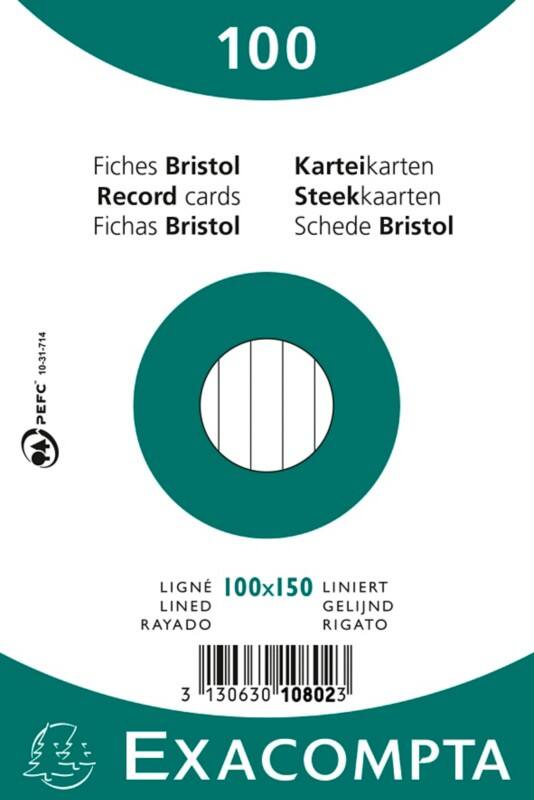 Exacompta Karteikarten 10802X A6 Weiß 10 x 15 x 2,3 cm 20 Stück