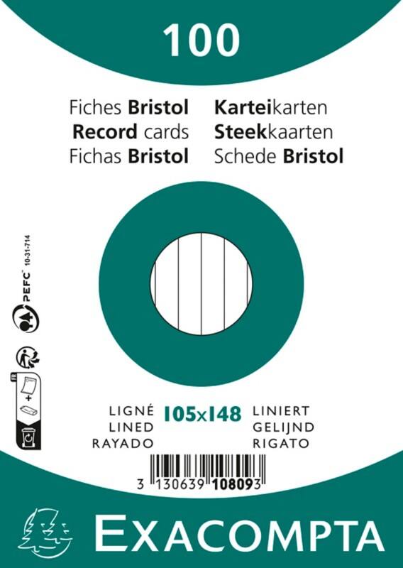 Exacompta Karteikarten 10809SE A6 Weiß 14,8 x 10,5 x 2 cm 20 Stück