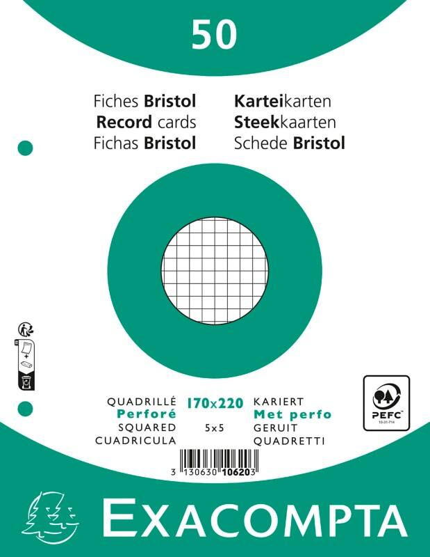 Exacompta Karteikarten 10620E 170 x 220 mm Weiß 17 x 22 x 1,1 cm 24 Stück