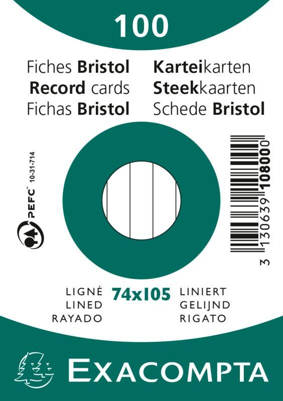 Exacompta Karteikarten 10800SE A7 Weiß 7,4 x 10,5 x 2,3 cm 40 Stück
