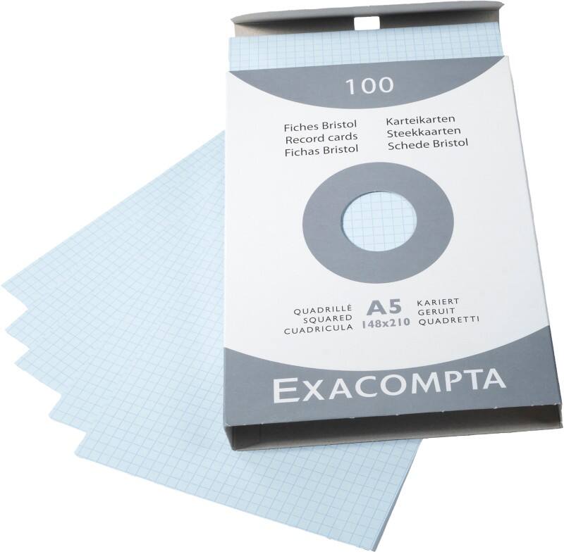 Exacompta Karteikarten 13218E A5 Himmelblau 15 x 21,2 x 2,5 cm