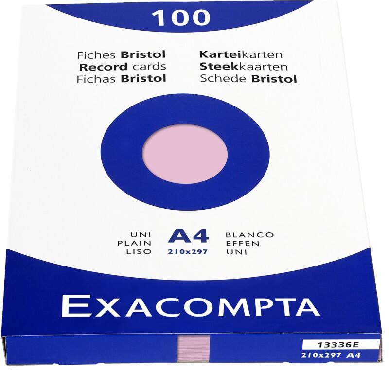 Exacompta Karteikarten 13336E A4 Rosa 21,3 x 30 x 2,5 cm