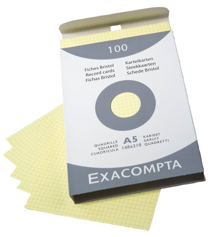 Exacompta Karteikarten 13228E A5 Gelb 15 x 21,2 x 2,5 cm