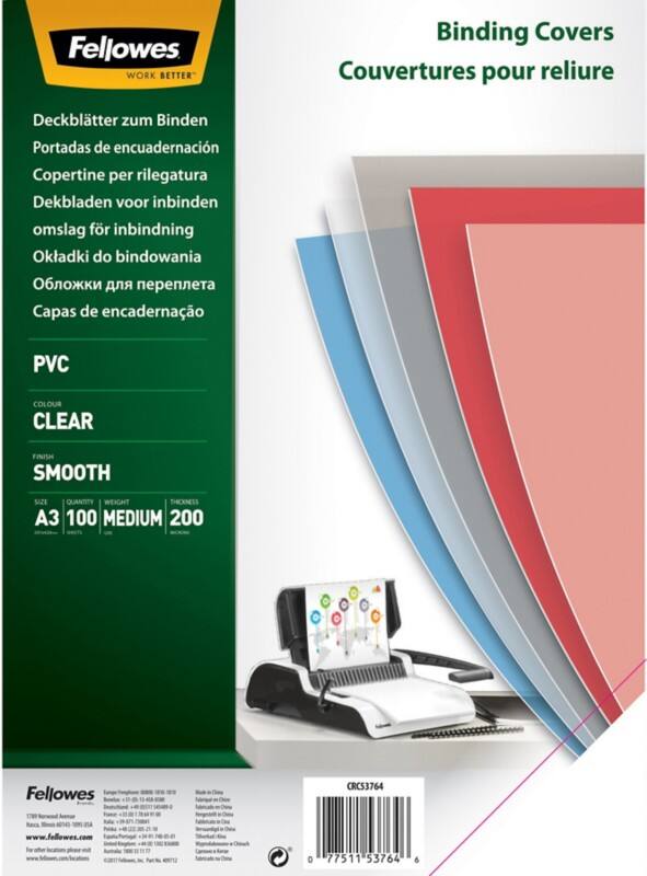 Fellowes Einbanddeckel PVC Transparent 100 Stück