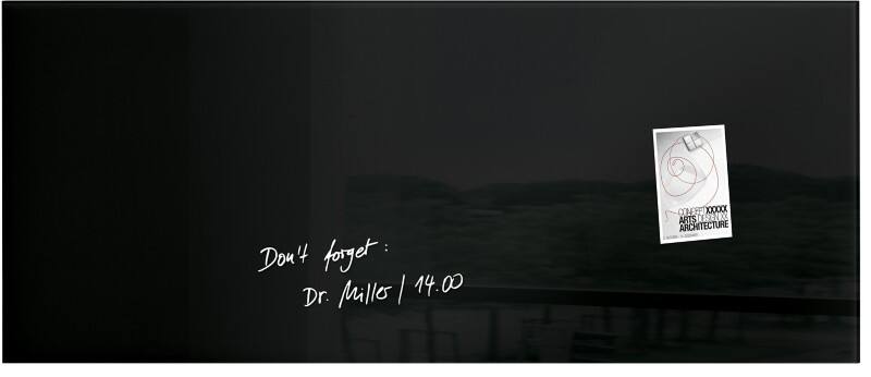 Sigel Artverum Glastafel Magnetisch Einseitig 130 (B) x 55 (H) cm Schwarz