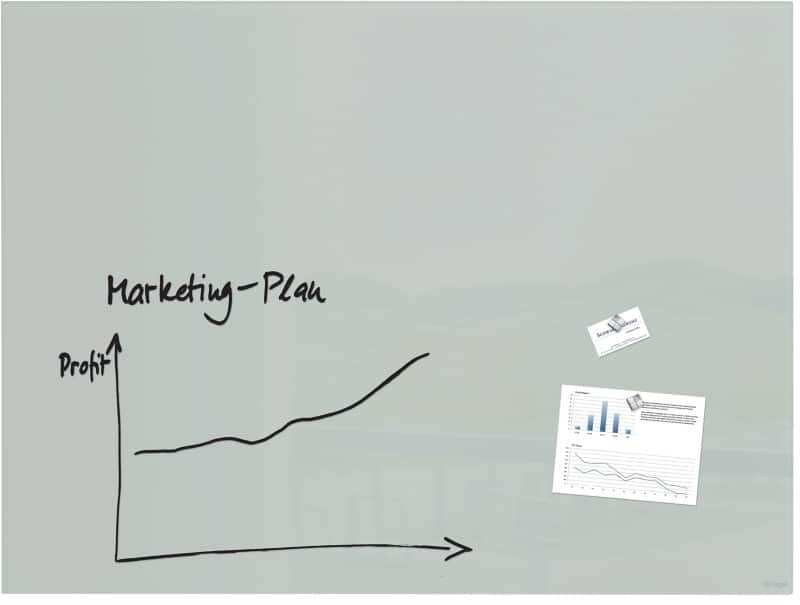 Sigel Artverum Glastafel Magnetisch Einseitig 120 (B) x 90 (H) cm Grau