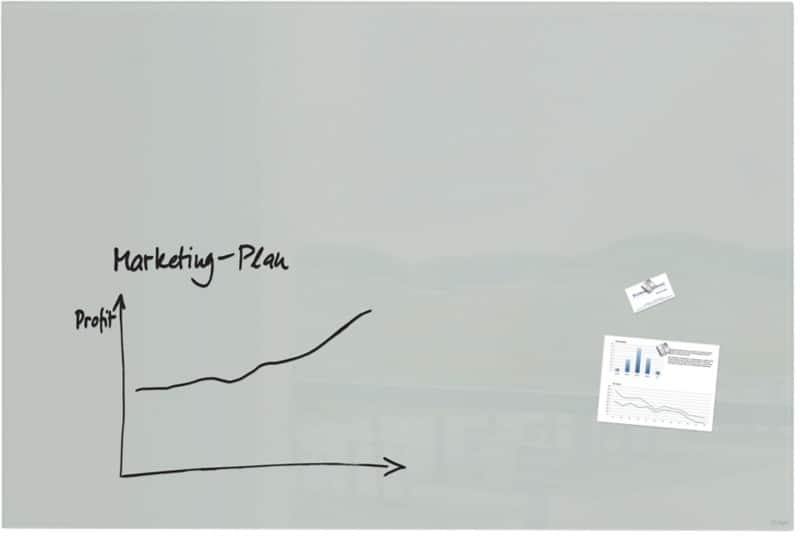Sigel Artverum Glastafel Magnetisch Einseitig 150 (B) x 100 (H) cm Grau