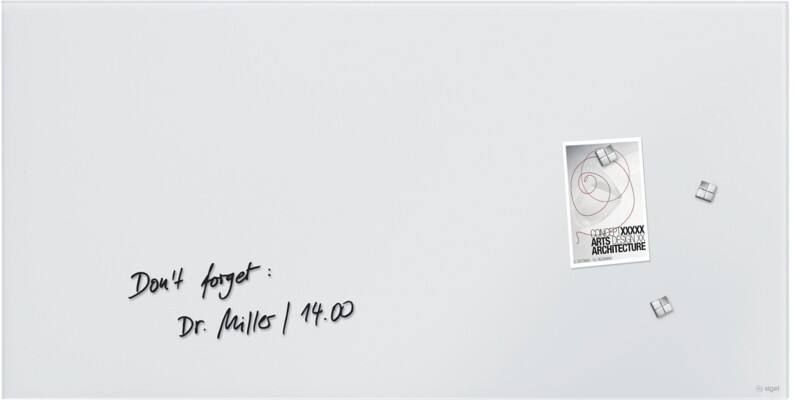 Sigel Artverum Glastafel Magnetisch Einseitig 91 (B) x 46 (H) cm Weiß