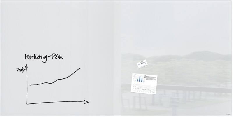 Sigel Artverum Glastafel Magnetisch Einseitig 200 (B) x 100 (H) cm Weiß