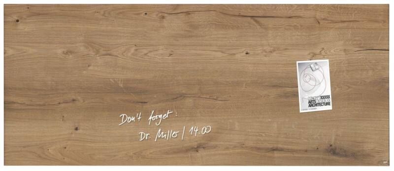 Sigel Artvertum Glastafel Wandmontiert Magnetisch Einseitig 130 (B) x 55 (H) cm Braun