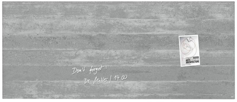 Sigel Artvertum Glastafel Wandmontiert Magnetisch Einseitig 130 (B) x 55 (H) cm Grau